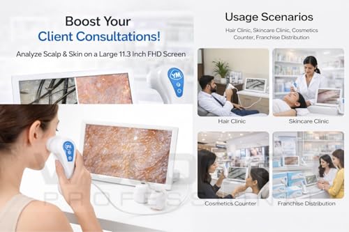 Image of Hair & Skin Analyzer Dermascope - 11.3 Inch & HD Display (50X / 200X)