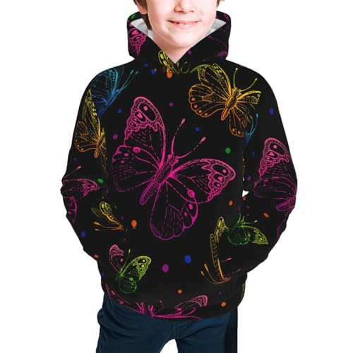 Butterfly Kid Hoodies Boys Sweatshirts Girls Pullover with Pocket3