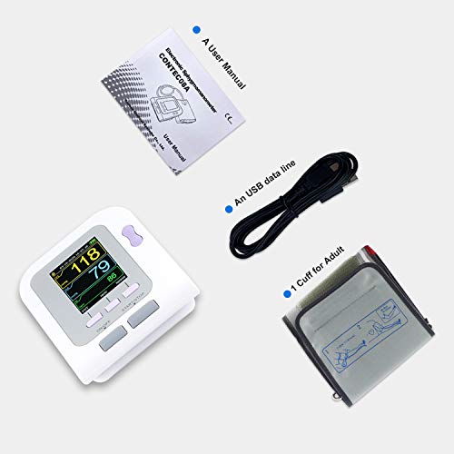 Contec Blood Pressure Monitor Fully Automatic Upper Arm Cuff Digital Bp Machine For Home Use & Pulse Rate Monitoring Meter 300 Sets Memory Sphygmomanometer #TOP3