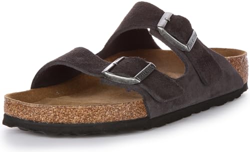 Birkenstock - Arizona SFB, Sandalias de Punta Descubierta Hombre, Gris (Velvet Gray Velvet Gray), 44 EU