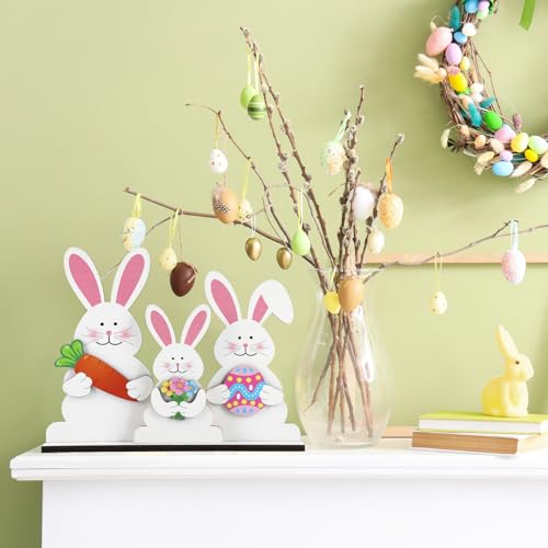Easter-Bunny-Decorations-Wooden-Table-Sign-Spring-Decorations-Rabbit-Tabletop-Decor-Rustic-flower-egg-ornament-Farmhouse-Table-Centerpiece-Decor-Removable-Tiered-Tray Easter Bunny Decorations Wooden Table Sign Spring Decorations Rabbit Tabletop Decor Rustic flower egg ornament Farmhouse Table Centerpiece Decor Removable Tiered Tray
