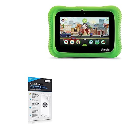 BoxWave Screen Protector Compatible With LeapFrog LeapPad Epic Academy - ClearTouch Crystal (2-Pack), HD Film Skin - Shields From Scratches
