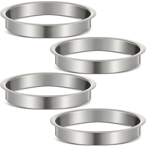 Image of Honeydak 4 Piece 8 inch (Nominal) Diameter x 1 inch Height 304 Polished Stainless Steel 8 inch x 1 inch Trash Grommets for Countertop Inserted Trash Kitchen Cabinet Counter Bin, Ease to Install