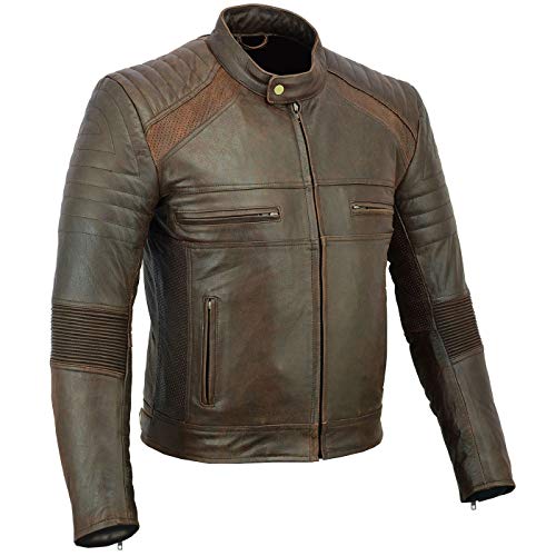BULLDT Coffee Rider Veste de moto vintage en cuir Marron Cover