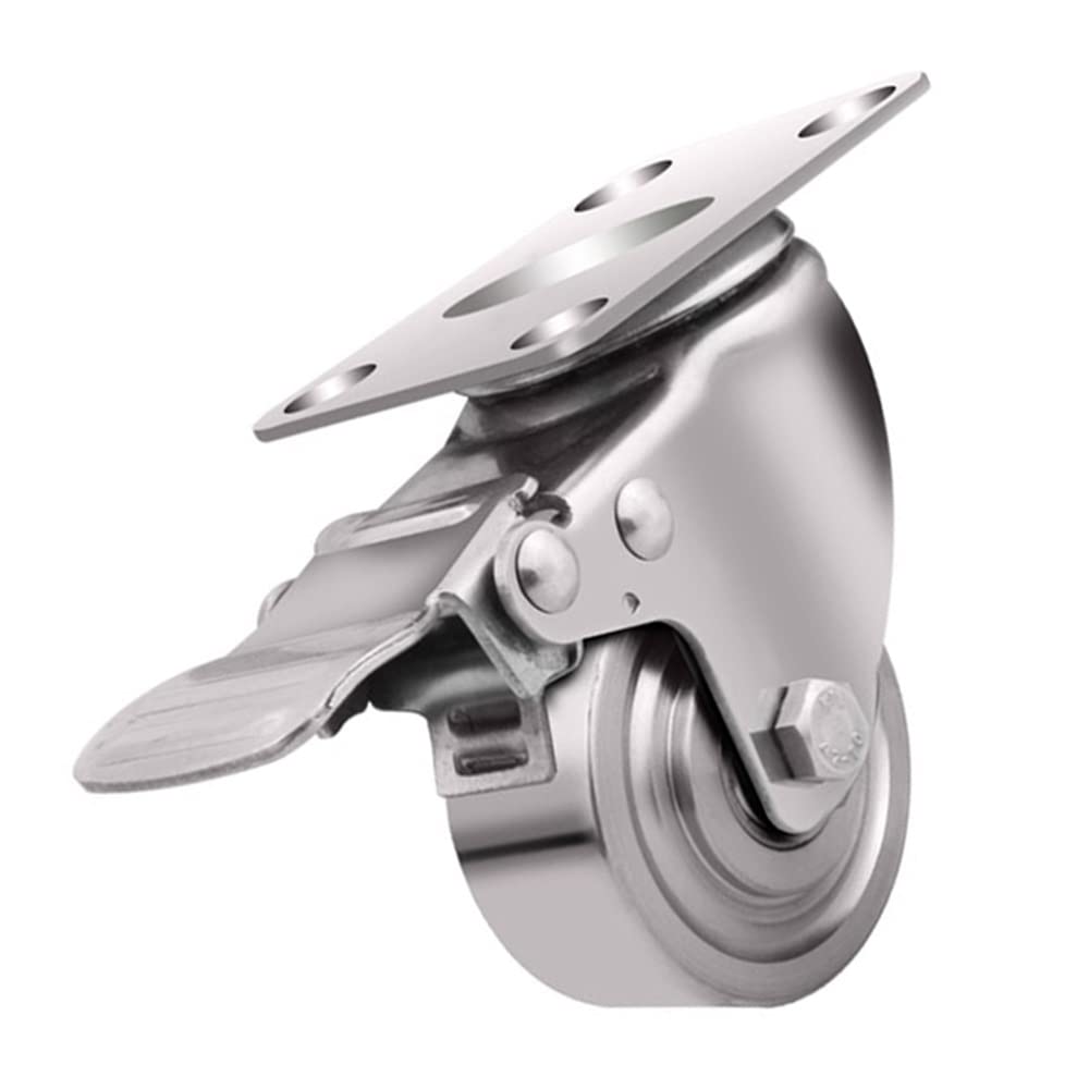 Ruote Girevoli, Ruote per Mobili, Ruote da Trasporto, Rotelle Industriali, Rotelle Pivotanti con Freno, Rotelle con Doppio Cuscinetto A Sfera (Color : with Brake, Size : 2.5 inch)
