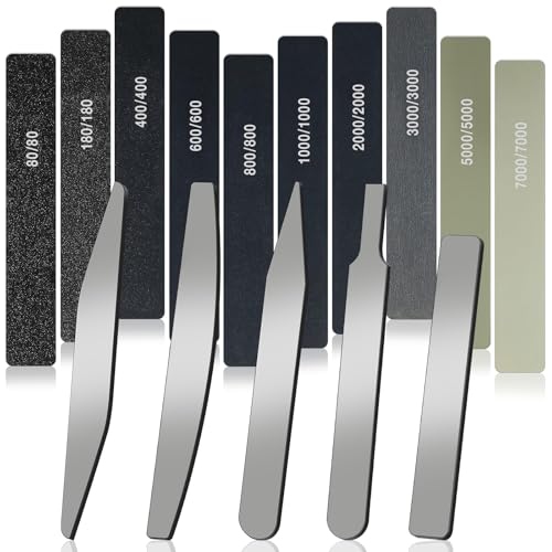 Honoson 25 Pcs Hobby Model Polishing Tools Set Include 5 Pcs Glass Polishing Files and 20 Pcs Sanding Sticks Glass File for Plastic Models Wood Base Parts