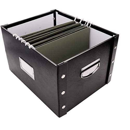 Snap-N-Store File Storage Box & Organizer - Pack Of 2-16.125 X 13.125 X 9.875 Inch Letter/Legal Size Portable File Boxes With Lids For Documents - Back To School Supplies For College Students - Black #TOP1