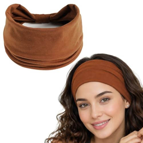Image of XFYT Trendy Fashion Hairbands for Men and Women | Super Soft Sporty Wide Gym Workout Yoga Headband (Cocoa Brown)