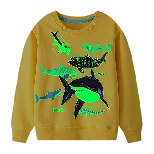 Image of HILEELANG Toddler Boy Sweatshirts Crewneck Long Sleeve Pullover Cotton Graphic Christmas Clothing