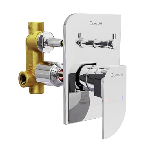 Image of Alive, Brass Concealed Body High Flow | Diverter with Exposed Part Kit | Chrome Finish Bathroom Shower System | Durable Bathroom Mixer for Modern Bath Fittings