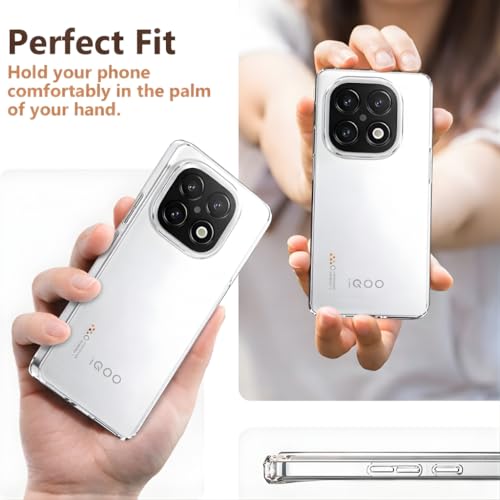 Image of Crystal Clear Hard Case Cover for iQOO 15 5G - Ultra Hybrid Transparent Shockproof Back Cover with Anti-Yellow | Camera Protective Case