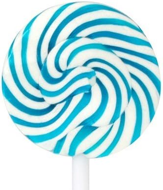 Petite Squiggly Pops Blue & White Lollipops 48 Count