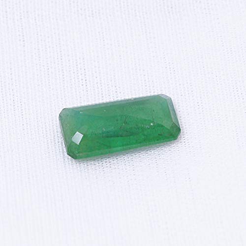 Jaipur Gems Mart Gtl Certified 5.35 Cts Faceted Square Octagon/Emerald Cut Rich Green Good Luster Zambian Natural Emerald Loose Gemstone Panna Piece For Jewelry Making Ring 16.50 X 8.30 X 4.50 #TOP2