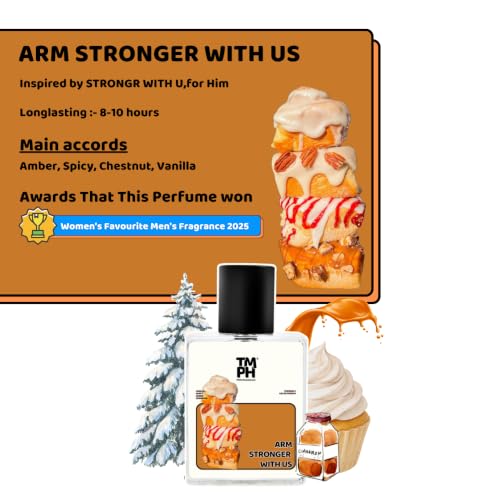 Image of TMPerfumehouse ARM STRONGER WITH US EDP for Men | Vanilla, Sweet & Long Lasting Perfume Spray | Sweet, Amber & Cinnamon Fragrance | Luxury Gift for Him | TMPH | 50ml