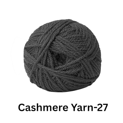 Image of VCR Black Cashmere Knitting Yarn, 100 Grams Hank, 265 Meters Length, Acrylic 75% and Nylon 25%, Soft Crosia Thread for Crochet and Knitting, Suitable for Sweaters, Pullovers and Jackets