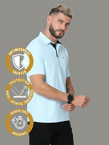 Image of STELLERS Men's Premium Polo Shirt | Feather Touch Feel | Regular Fit | Odour Resistan | Anti-Static | Wrinkle Free | Quick Dry | Stretchable | Lightweight | Sweat-Proof