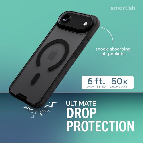 Image of Smartish iPhone Air MagSafe Clear Case - Gripmunk Magnetic Slim Case [Lightweight + Protective] Anti-Yellowing Thin Grip Clear Cover for Apple iPhone Air - Clearly Clear - Custom Print