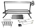 Iron Argentinian Style Santa Maria Grill- Size : 100 x 50 cm (40 x 20 in) (Iron Argentinian Style Santa Maria Gril + Brazier + Fire tools)