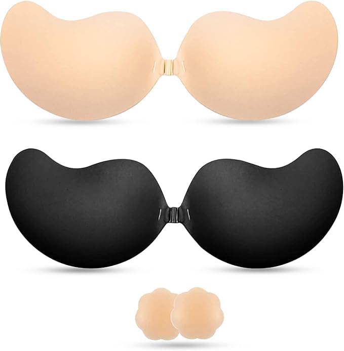 Strapless Adhesive Bra for Women, Sweat-Wicking Sticky Bra with 140mm/s Breathability
