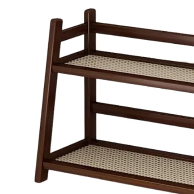 Bamboo Double Layer Rack,Kitchen Organizer,Mug Holder,Practical Simple Seasoning Rack Desk Storage Shelf for Kitchen Office, Brown, M