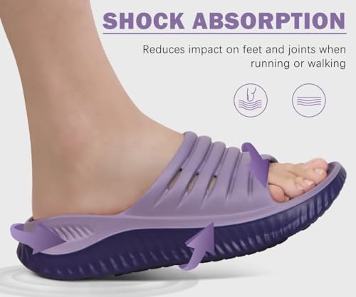 Image of KuaiLu Womens Recovery Sandals With Comfortable Plantar Fasciitis Support,Ladies Orthotic Open Toe Sport Slides Thick Cushion Reduces Stress on Feet,Joints & Back Post-Exercise