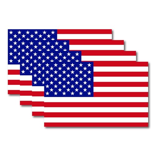 Image of Magnet Me Up American Flag Magnet Decal, 4 Pack, 5x8 Inch, Red, White, Blue, Heavy-Duty Magnets for Car, Truck, SUV or Any Magnetic Surface, Old Glory Vibes, Proudly Made in USA