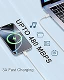 Kabel Ładowarki USB C 1M+2M 2Pack, 60W iPhone 17 16 15 Kabel ładowarki USBC do USBC 2M do szybkiego ładowania kabel ładowarki Apple typu C iPhone 17 Air/ 15 16e 16 17 Pro Max/Plus, iPad Pro/Air/Mini