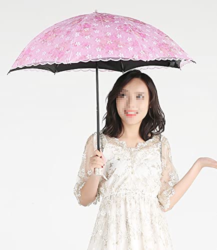 Lace Parasol, Vintage Lace Uv Flower Embroidery Folding Umbrella, Women's Outdoor Sunny Rain Umbrella Lace Pattern For Small Umbrella Series Full Of Feminine (Pink) #TOP6