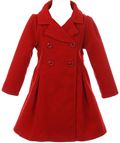 Dreamer P Big Girls Long Sleeve Collar Button Flower Girl Coat Jacket Cover Outerwear 2-163
