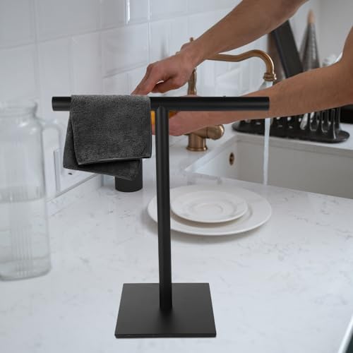 Porte-serviettes de comptoir en acier inoxydable noir compact vertical Uonlytech - 6
