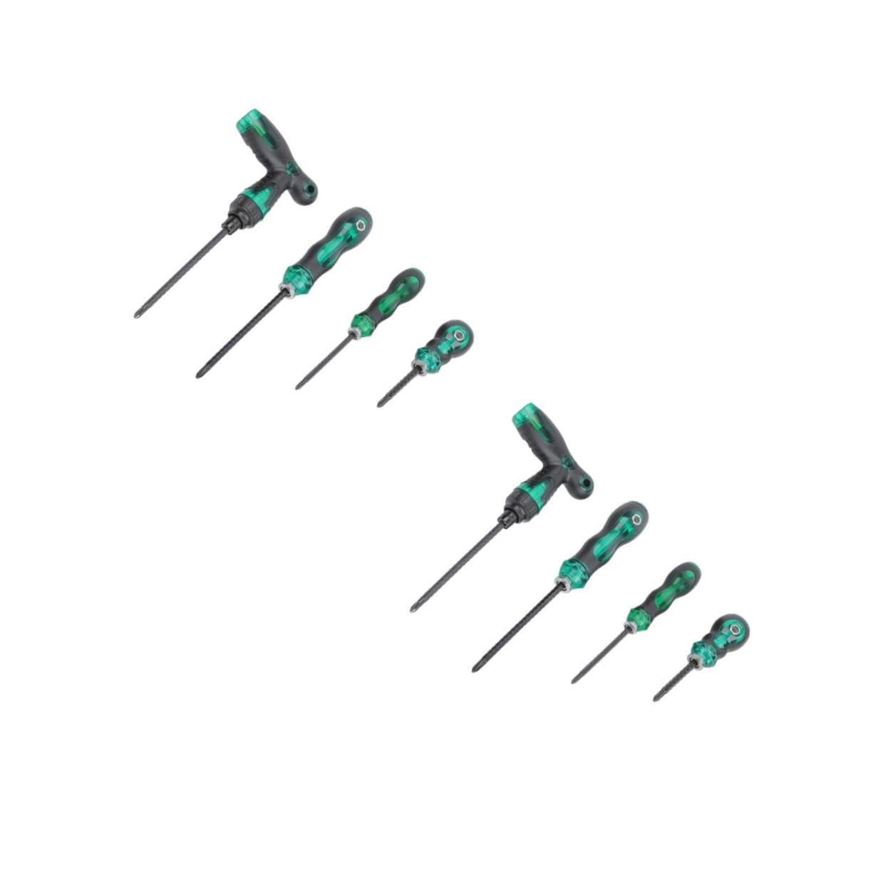 Operitacx 2 Set Cacciavite 2 in 1 Telescopico Cricchetto Testa Piatta Chiave Precisione Cacciaviti Antiscivolo Cacciavite Esagonale Manico in Pp Black 4 Pezzi*2