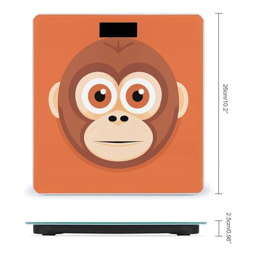 Báscula Digital Big Face Monkey de Vidrio Templado para Baño miniatura 2
