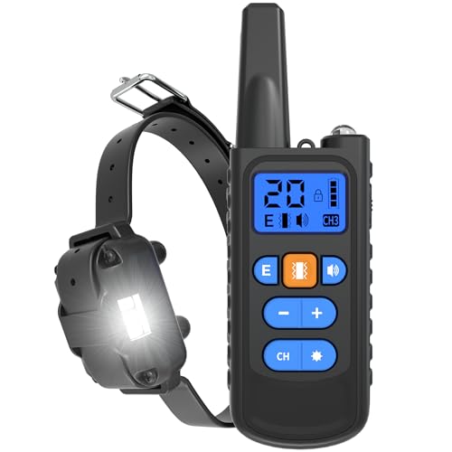 Meloive Collier de Dressage pour Chiens,Collier Rechargeable avec Contrôle Manuel Portée 3200 Mètres,4 Modes d'Entraînement Choc...