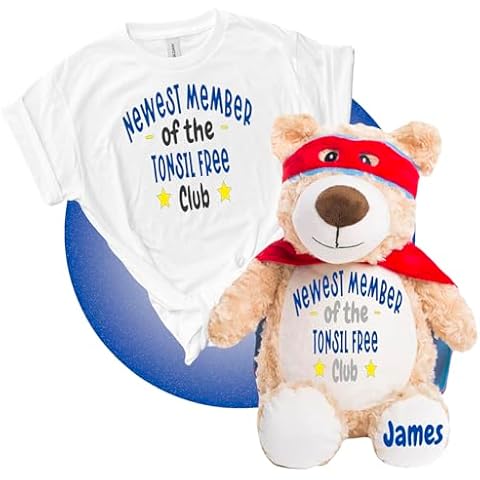 Tonsillectomy Recovery Gift for Kids - Gifts for Tonsillectomy - Personalized 17" Stuffed Animal - Tonsillectomy Get Well Soon Care Package - Gift for Getting Tonsils Out by Kikilishop Cover