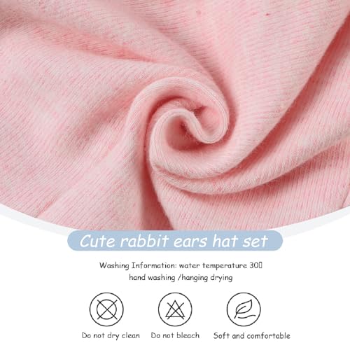 Image of JANGANNSA Cotton Newborn Baby Girls Hat Spring Newborn Boys Hat Cute Rabbit Infant Beanie