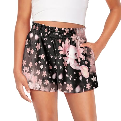 Shorts for Girls 1-16 Years Old Kids Clothes High Waist Athletic with Pockets