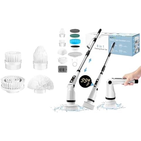 Electric Spin Scrubber X03 Turbo Black and Multifunction Cleaning Brush Heads Matchable Cover