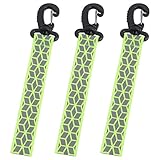 prendre 【3個セット】 反射 ストラップ リフレクター キーホルダー 交通安全 夜間反射 反射ストラップ バッグチャーム アクセサリー 通勤 通学 通園 部活 塾 ジョギング 安全 カラビナ （イエローグリーン） PR-REF50ST-YGR