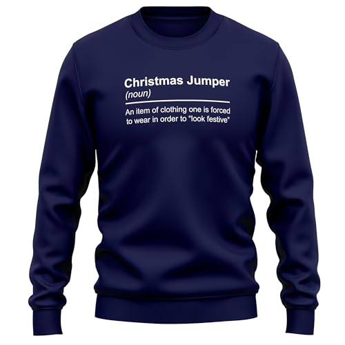 Purple Print House Christmas Jumper Definition Unisex Sweatshirt Men Women Funny Festive Xmas Gift, S, Navy