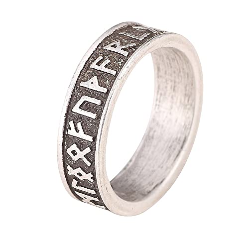 WIPPWER Mens Viking Rune Ring Femmes Nordic Alphabet Rings Runic Chevalière Bijoux Bague