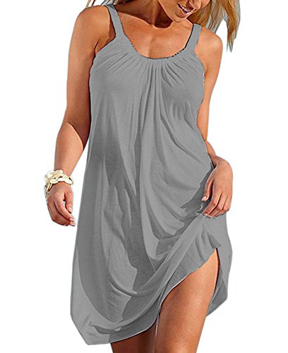 Flattering Beach Dress for Women Fashion 2024 Trendy Sun Mini Dress Dresses Solid Color Soft Size L