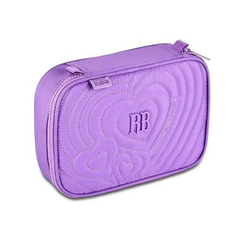 Estojo Rebecca Bombom para 36 Canetas, 22x16x6 cm, Material Soft com Matelassê, Feminino, Resistente (Roxo)