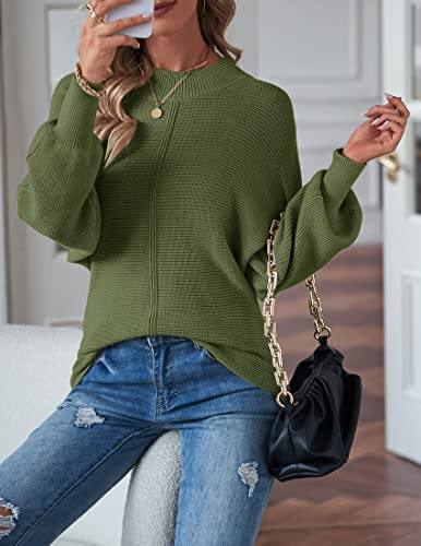 TECREW Women's Batwing Long Sleeve Crew Neck Pullover Sweater Soft Ribbed Knit Sweater Top3