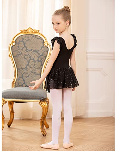 Image of Arshiner Girls Ruffle Sleeve Ballet Dance Dress Tutu Skirted Leotard