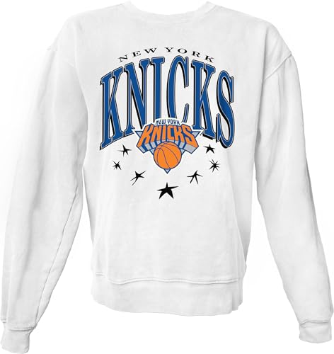 Blue 84 New York Knicks NBA Officially Licensed Crewneck Sweatshirt Ringspun White Stars, Small by Blue 84 - Used condition - Image 2
