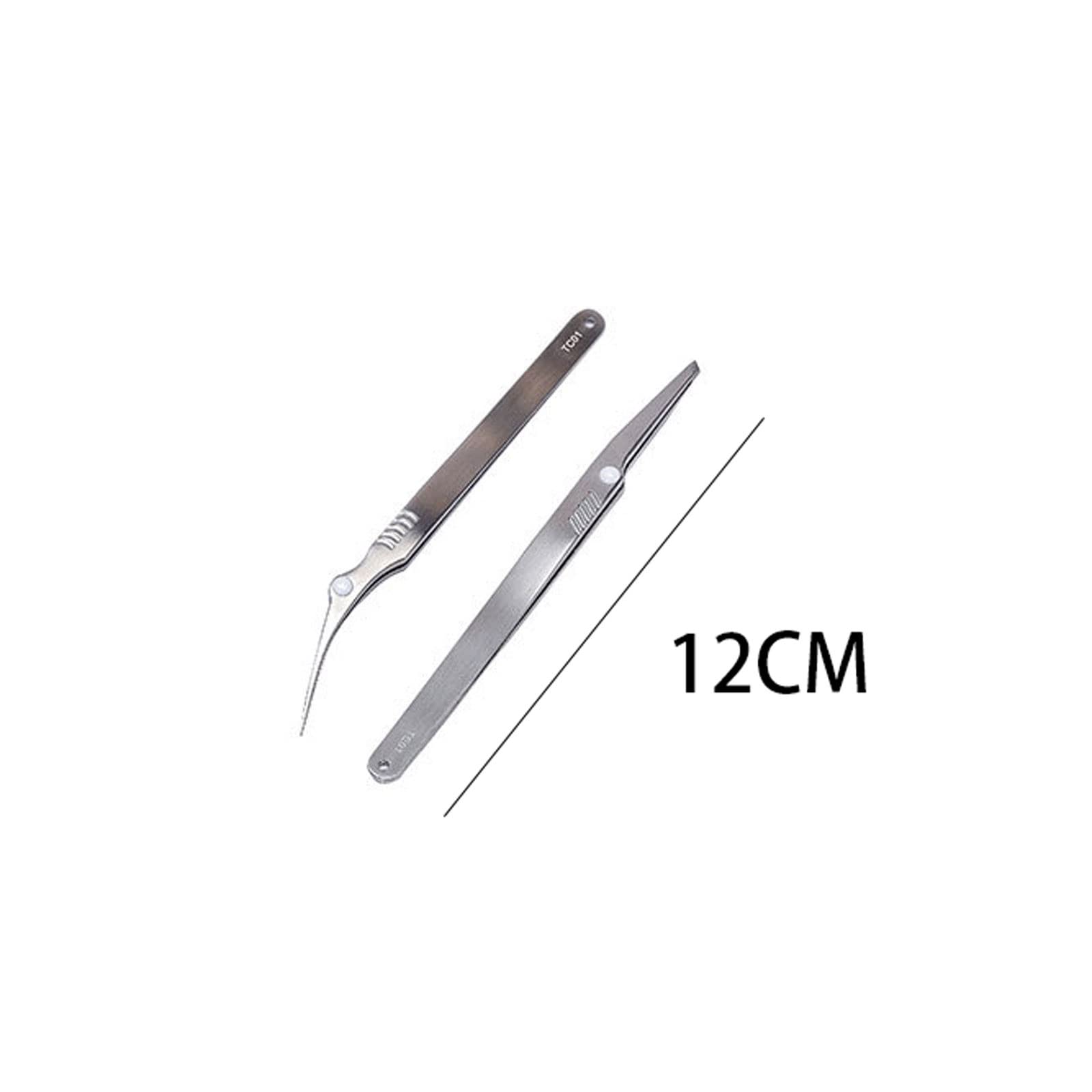 JINGYAN Pęsety Stainless Steel Curved Tip Tweezers Set Kit Welding Sorting Precision Electronic Products Components Hand Tools