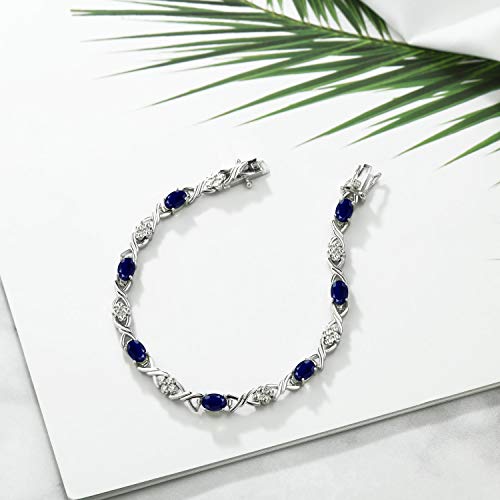 Gem Stone King 2-4 Cttw Infinity Link Gemstone Birthstone Tennis Bracelet for Women | 925 Sterling Silver | Oval 6X4MM | 7 Inch with Secure Clasp | Fine Jewelry for Her Mom Wife Anniversary4
