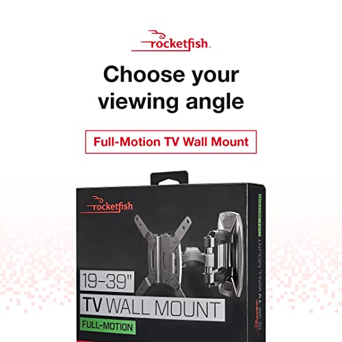 Rocketfish Full-Motion Tv Wall Mount - Works With Most 19"-39" Lcd Tvs - Black #TOP1