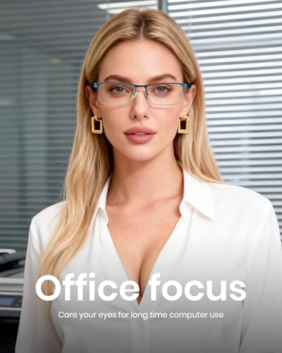 Image of Cyxus Blue Light Blocking Glasses for Men Woman Semi Rim Computer Gaming Office Study Eyeglasses with UV Protection 5 Pack 8001T05