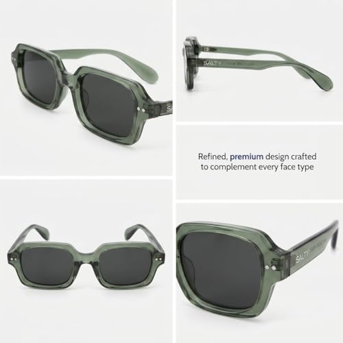 Image of Salty Alpha Lightweight Square Sunglasses For Men stylish | Carry Pouch Included | UV Protection Fashion Goggles for Women Durable | Gift for Man & Woman
